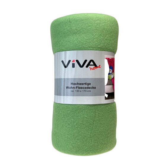 VIVA HOME poliestera flīsa pleds 130x170cm, zaļš